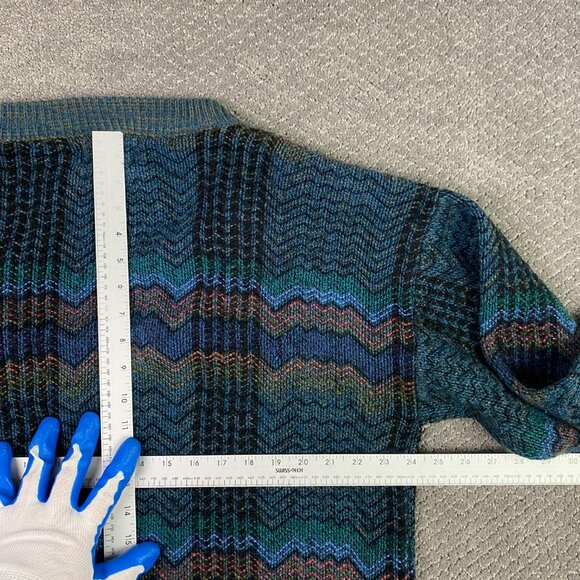 Vintage Leo Chevalier Cardigan Sweater Mens Medium Acrylic Grunge Grandpa Cobain - Picture 5 of 7